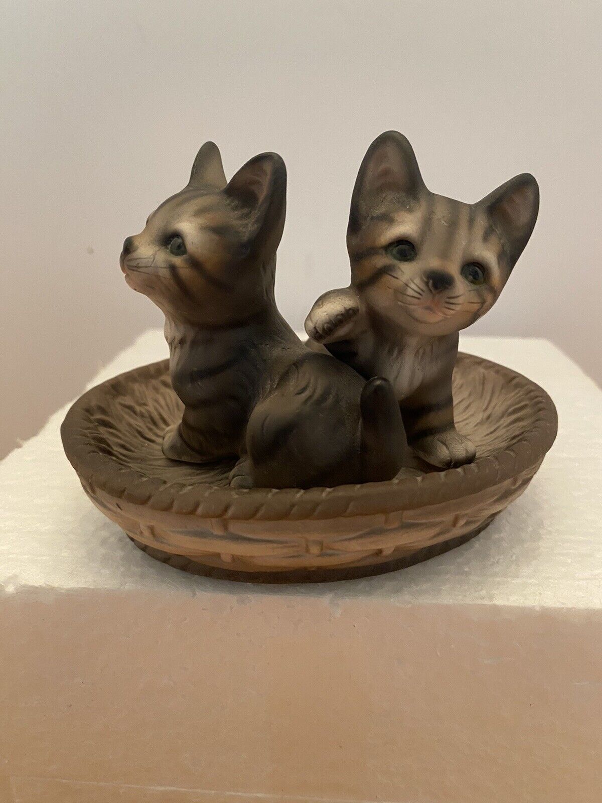 M. Takai Kittens In A Basket Figurine