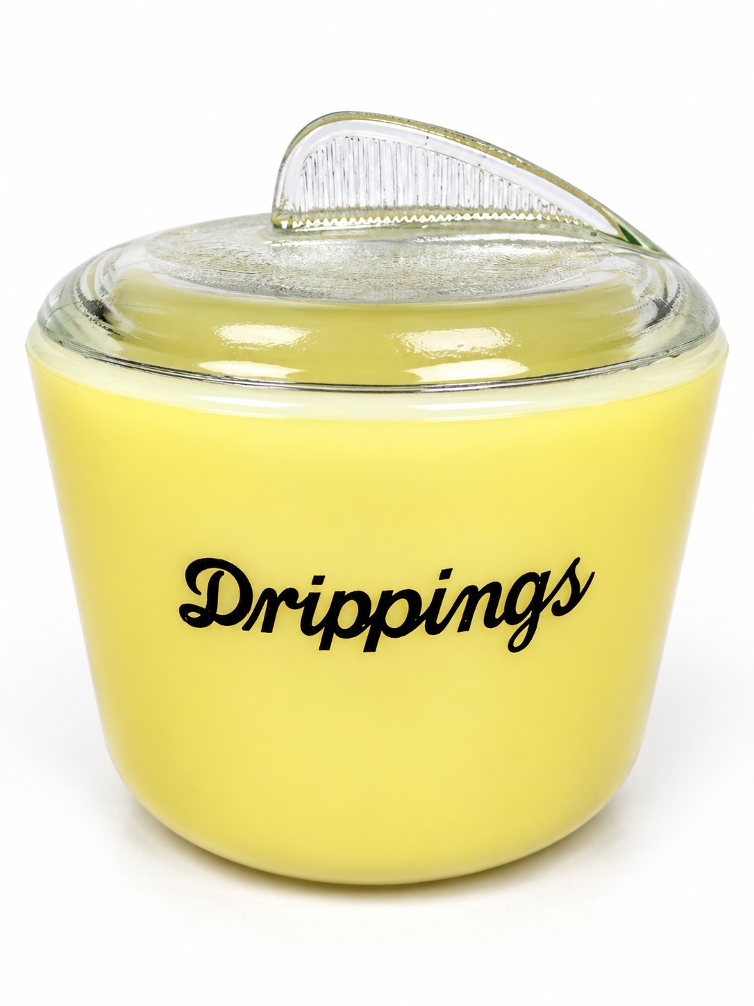 VTG Glasbake Yellow Drippings Grease Jar J-7629 USA 24oz. Cottage Granny Core