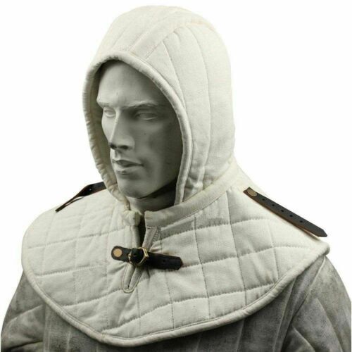 Medieval Padded Armor Hood Arming Cap Cotton Coif LARP Faire Cosplay