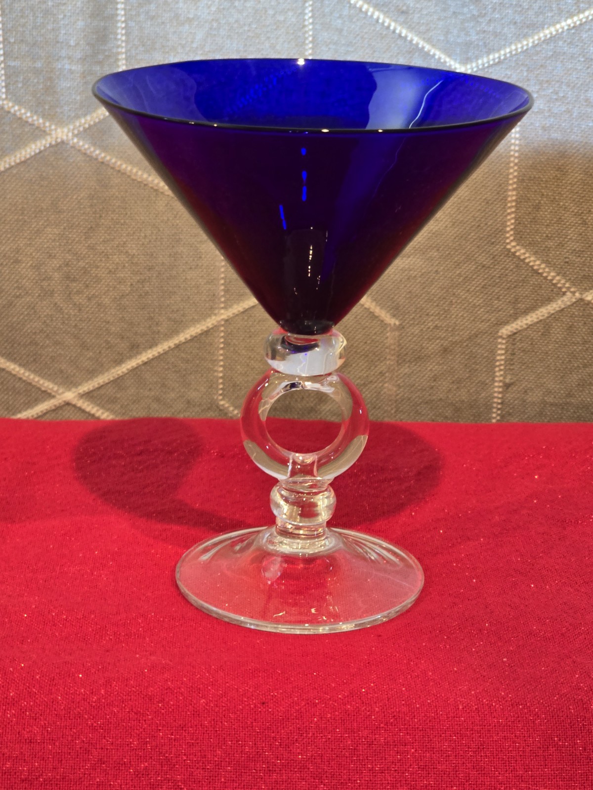 Baccarat Vega Cobalt Blue Single Martini Glass Made In France
