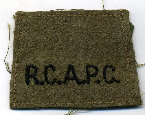 WW2, R.C.A.P.C. (Royal Canadian Army Pay Corps) Slip on Title