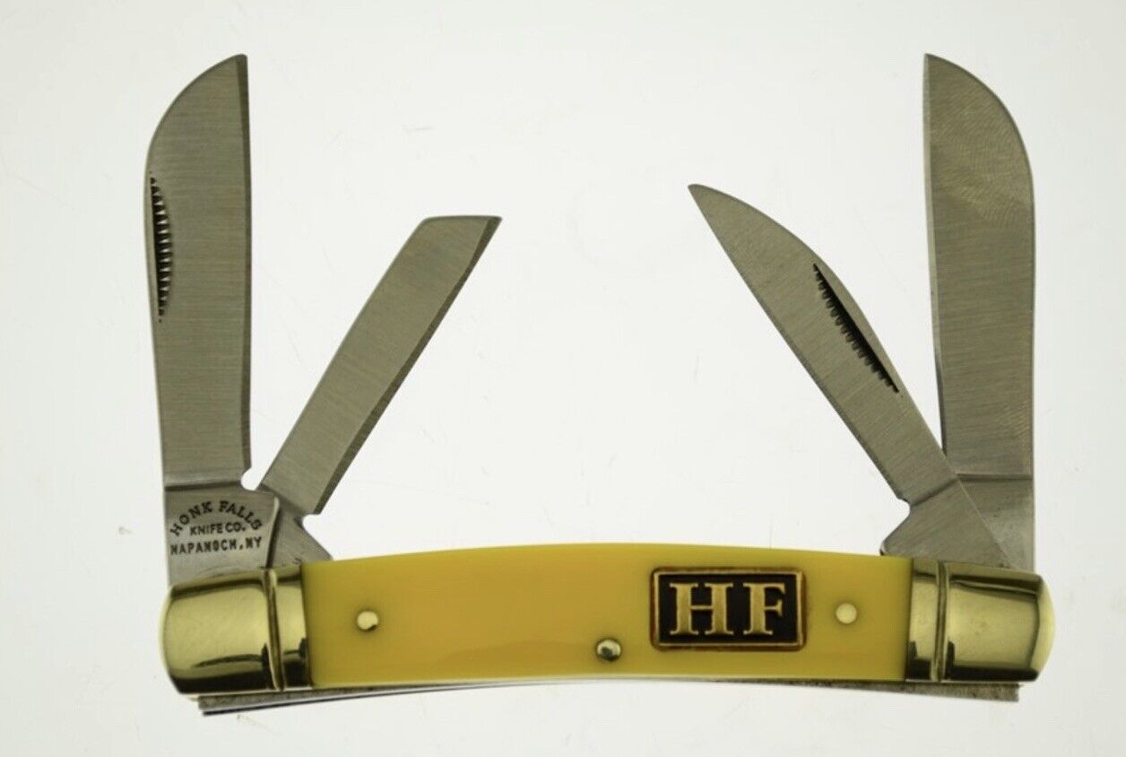 Honk Falls 4 Blade Pocket Knife 3.5 Yellow HF-118Y