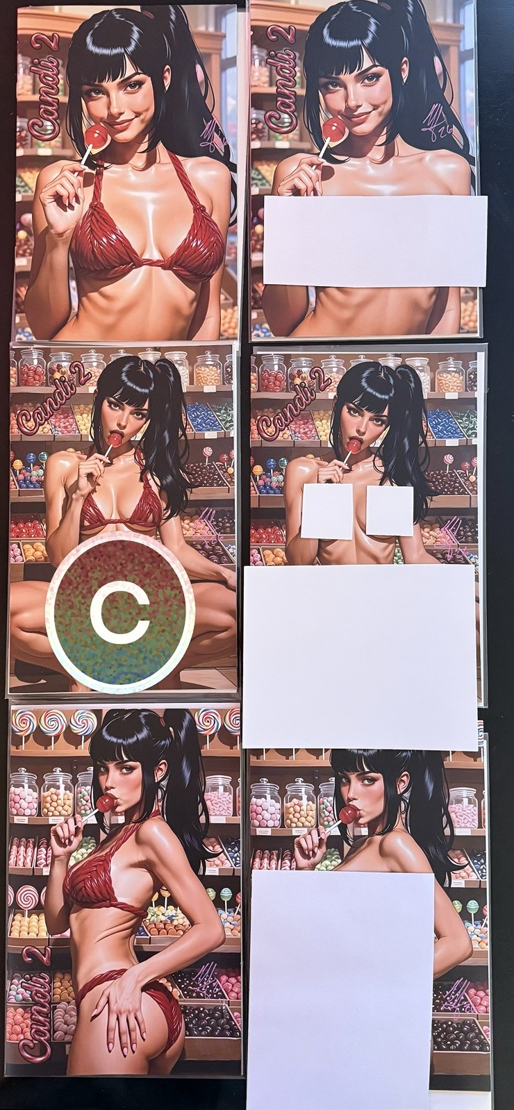 18+ adult comic books Hole In One Candi 2 Whole Nice/Naughty Set Signed With Coa