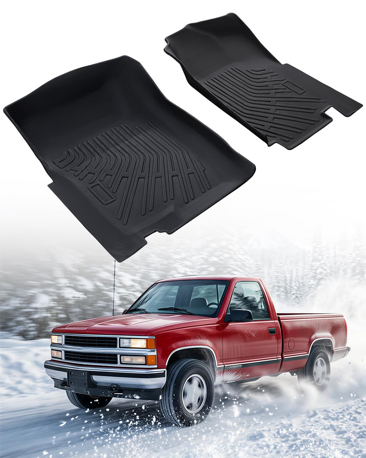 CreekT® Front Floor Mats for Chevy C1500/K1500 1988-1999 2-Piece Set | for Ch...