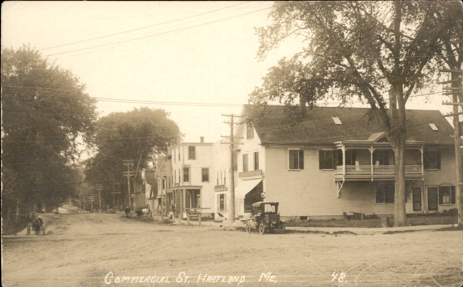 Hartland ME Commercial Street c1910s Real Photo Vintage Postcard bhn