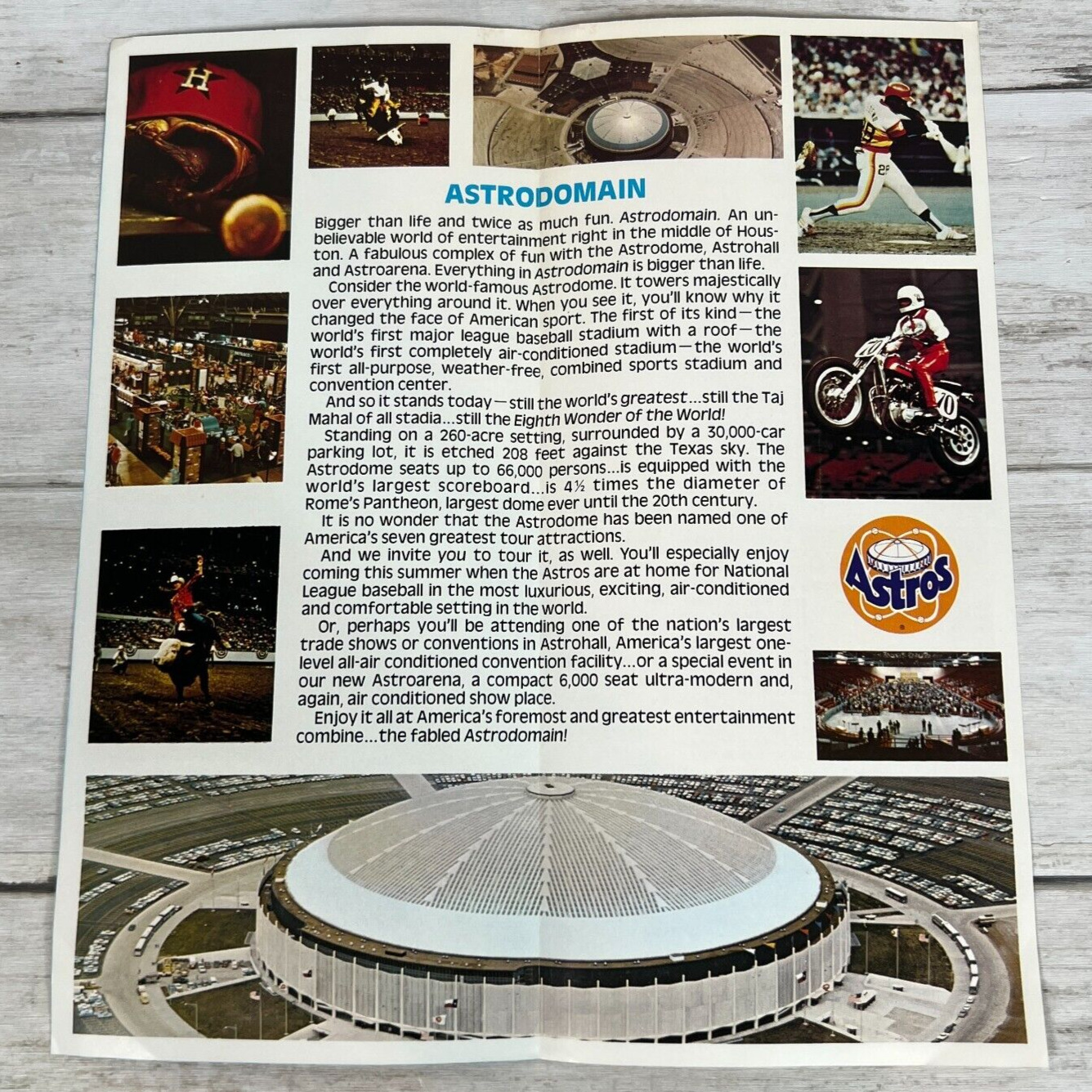 1977 Vintage Houston Astrodome Brochure Astros Schedule Tour Advertising