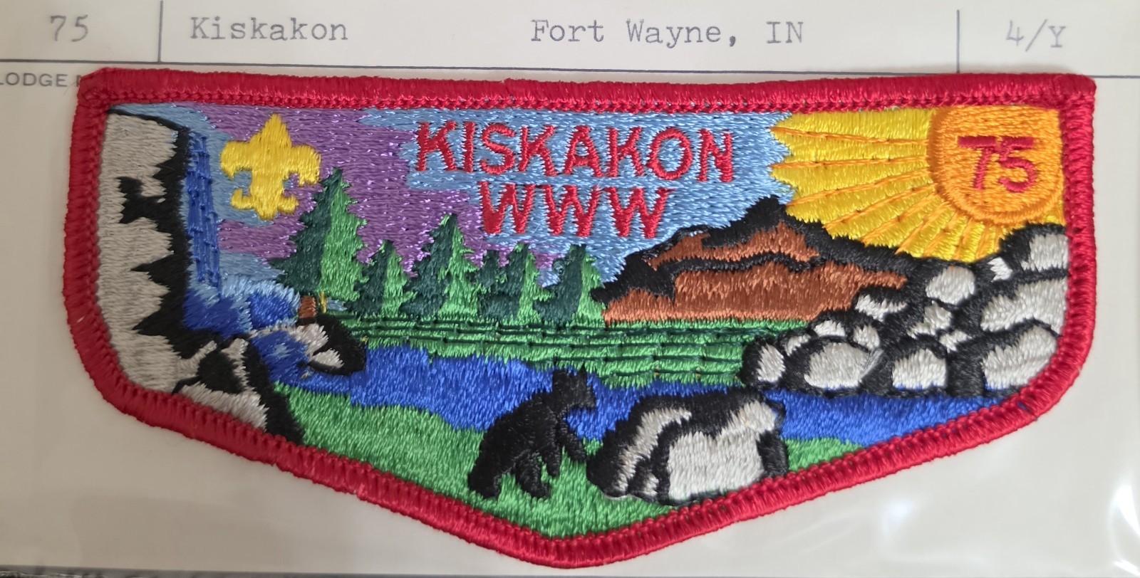 Kiskakon Lodge 75 OA PB Red Border Collectors Mint Patch