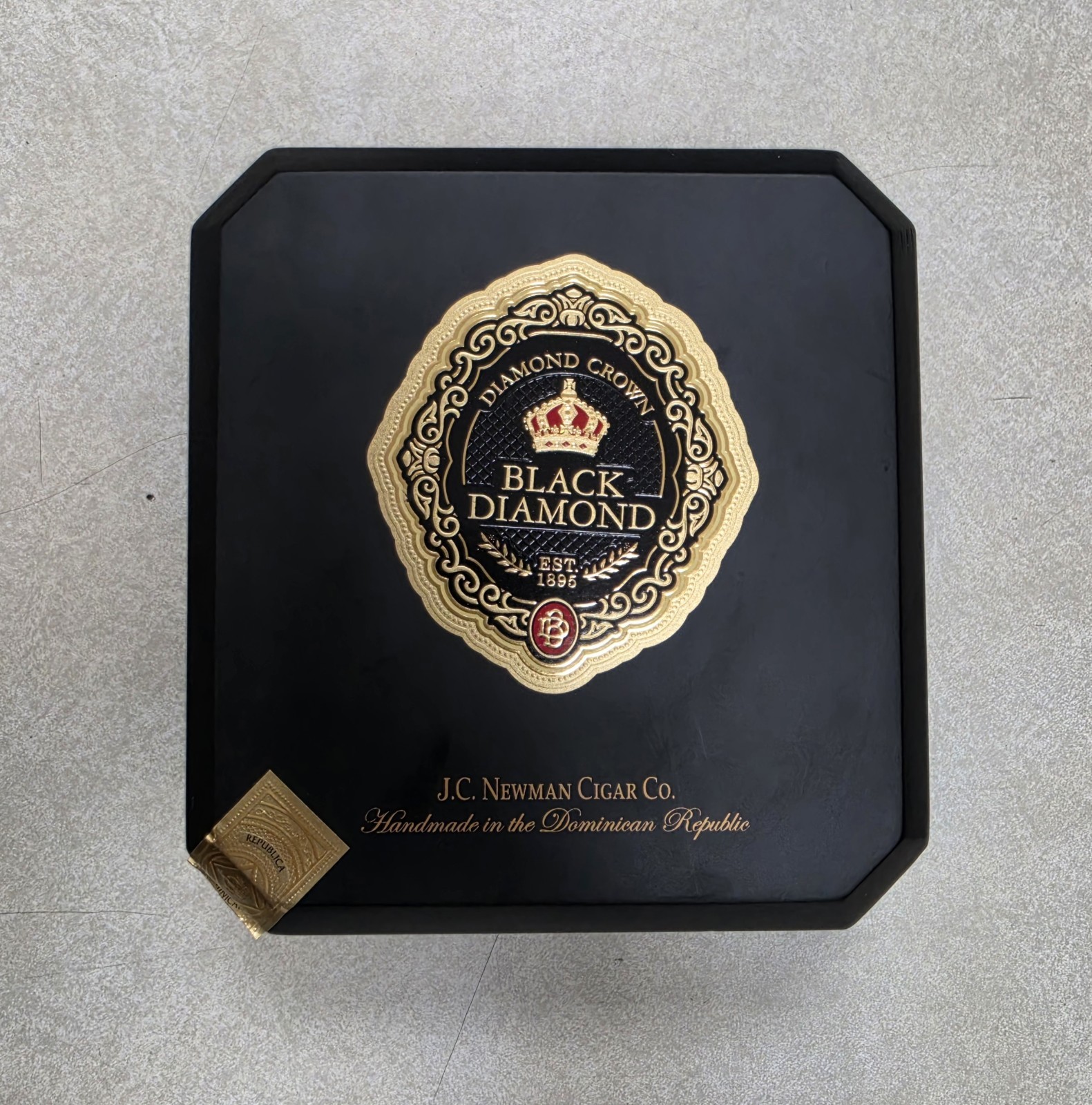 Diamond Crown Marquise Black Diamond Empty Wood Cigar Box 7.25\ Diamond Crown Marquise Black Diamond Empty Wood Cigar Box 7.25\