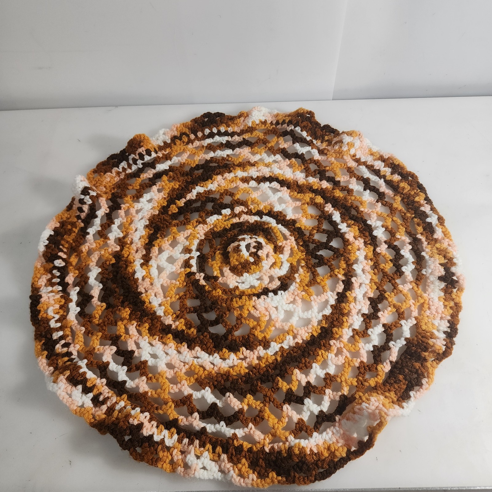 Vintage Handcrafted Hand Crocheted Doily Multi Color 19.5 Vintage Handcrafted Hand Crocheted Doily Multi Color 19.5