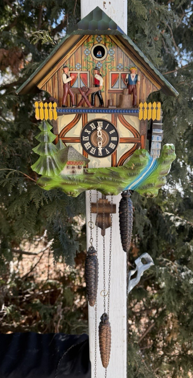 Vintage 1970s Schmeckenbecher Animated Chalet Cuckoo Wall Clock - SEE VIDEO