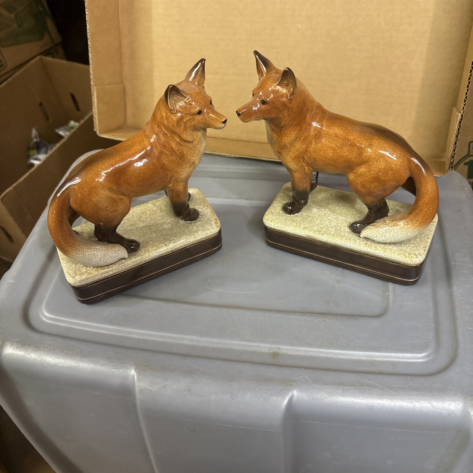 Vintage Rare Fox Porcelain Figurines Takahashi