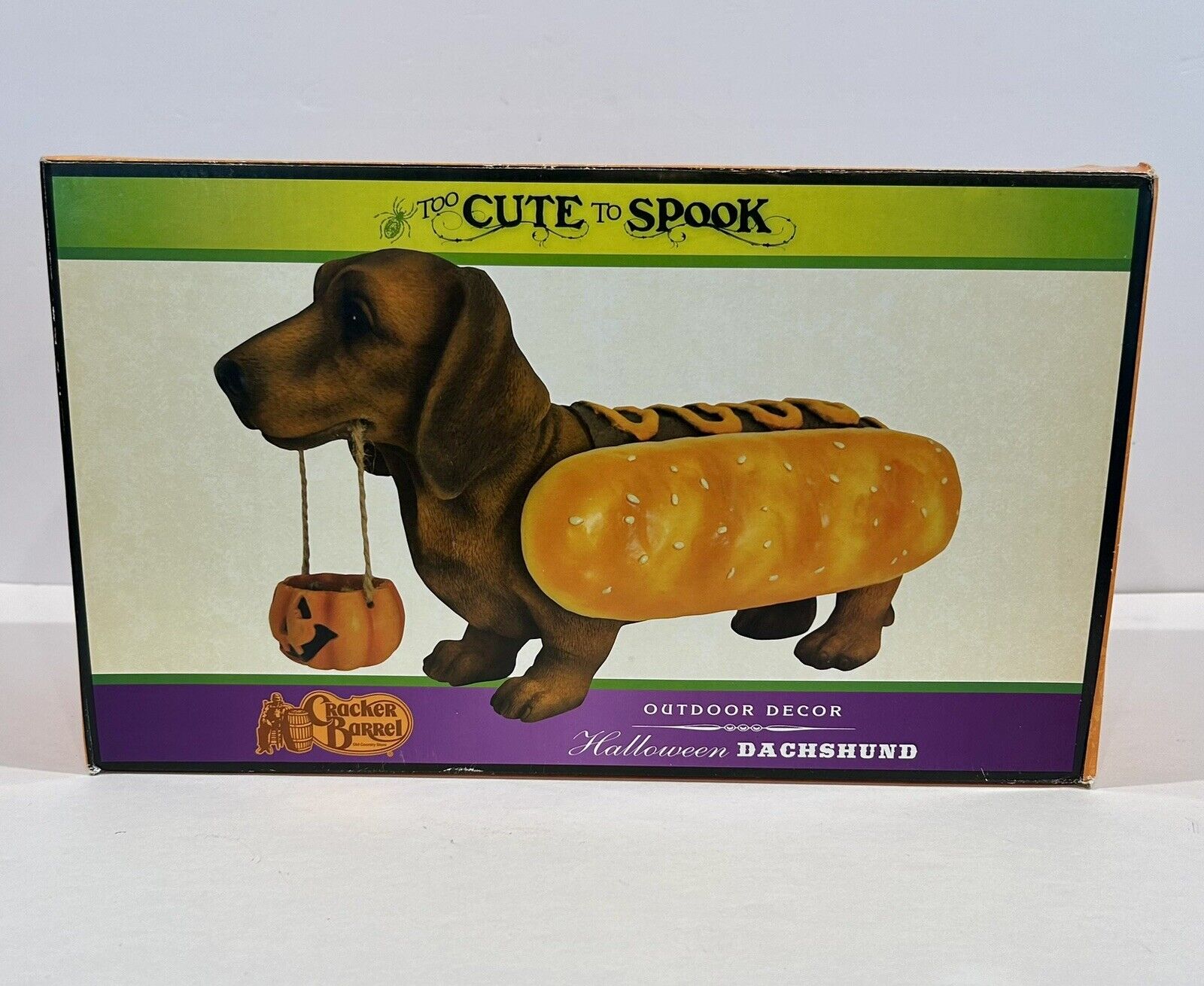 Cracker Barrel Halloween Wiener Dog Dachshund Hot Dog Trick Or Treat Figure 13” 