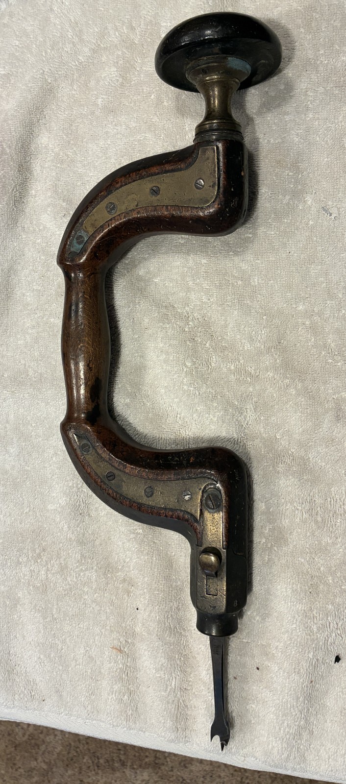 VTG Antique Sheffield Marsdens 986 hardwood & brass Drill Brace