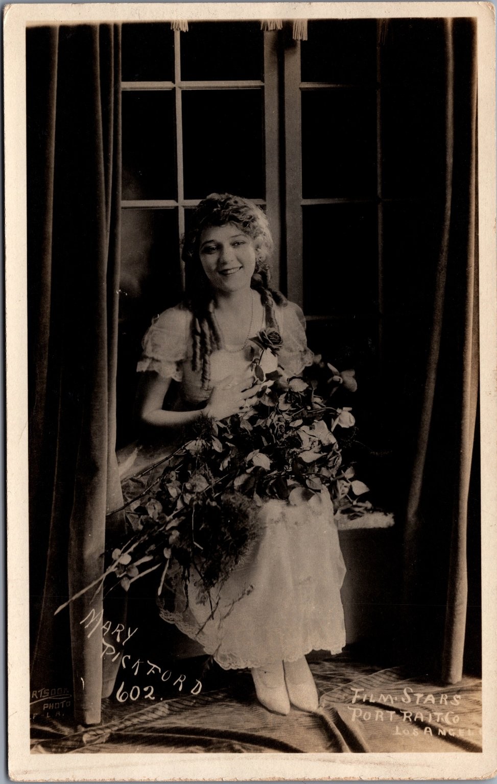 Mary Pickford RPPC Silent Film Star Portrait Artsdale Photo AZO Postcard