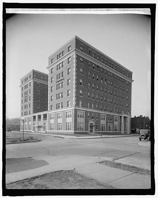 Washington DC Potomac Park Apartments 1910s Apartment Building Street View