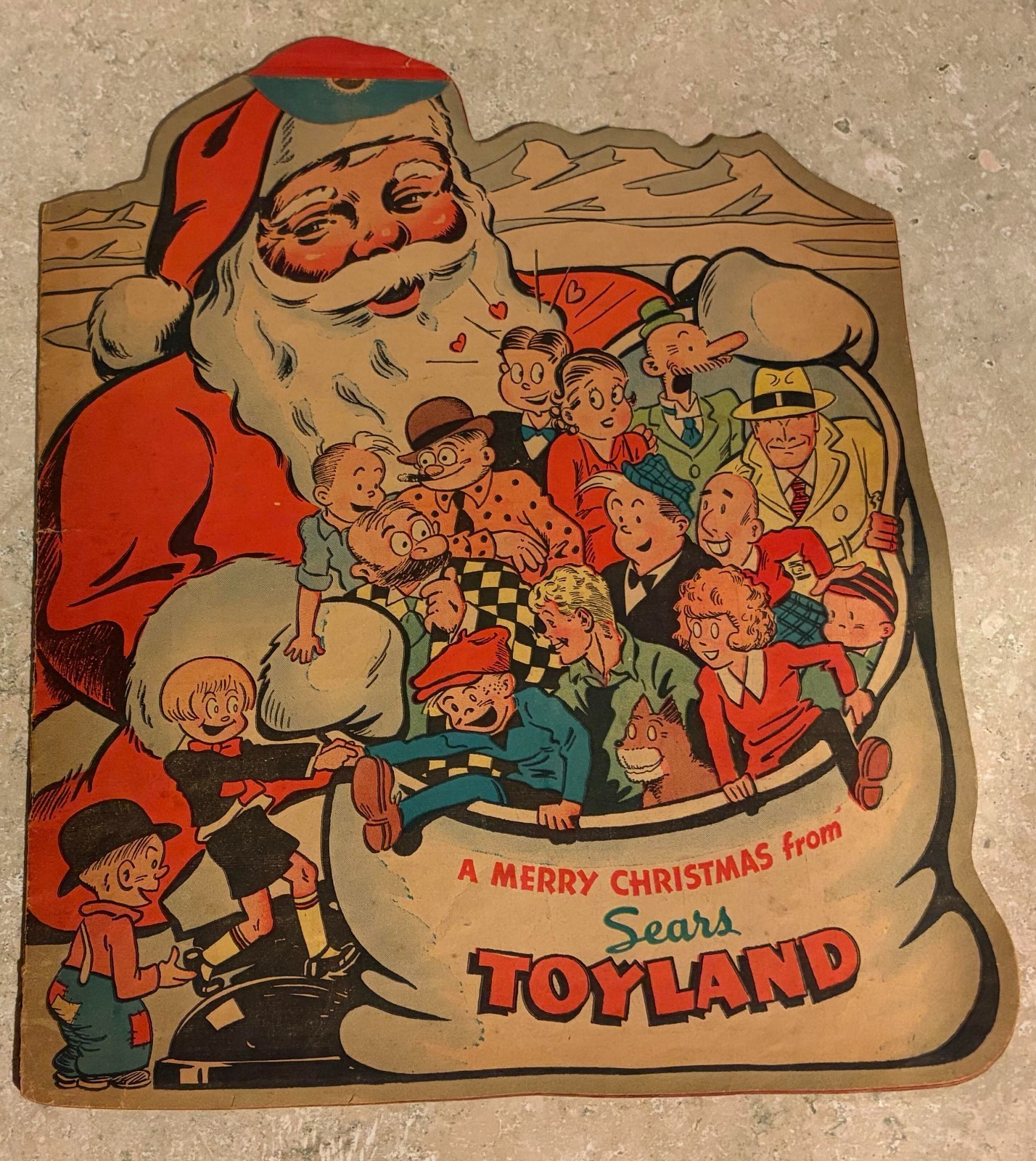 Vintage Sears Toyland Christmas Comic Book Die-Cut Promotional Giveaway Rare