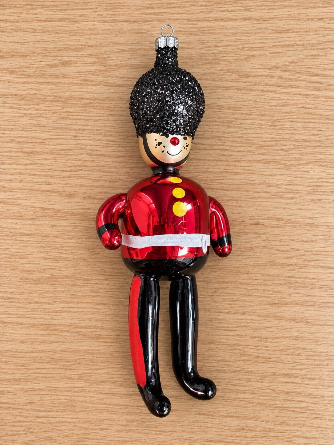 Vintage DE Carlini Handmade Queens Guard Soldier Glass Christmas Ornament