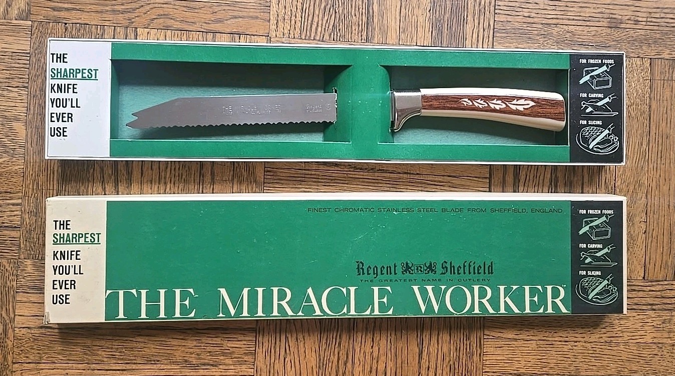 Vintage The Miracle Worker Regent Sheffield Chromatic Stainless Steel Knife NOS