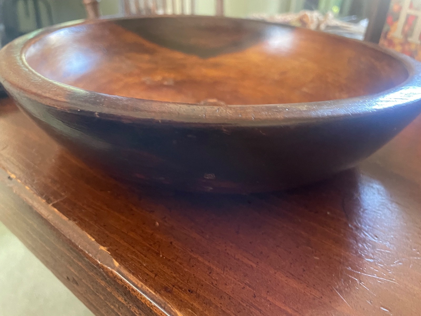 ANTIQUE HAND  Turned Sycamore Bowl Welsh 103/4 X 2.5 \
