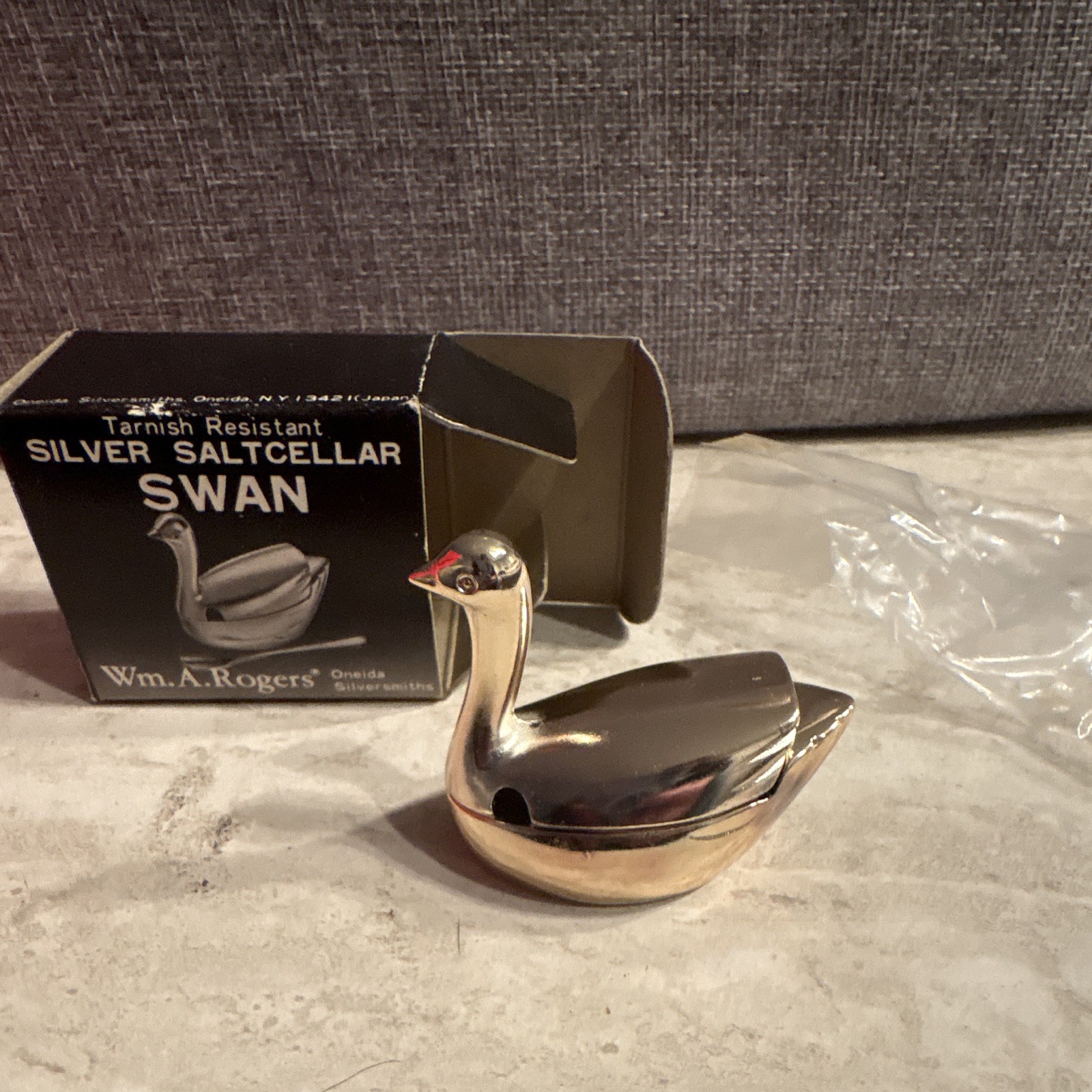 Silver Saltcellar Swan By Wm.A.Rogers