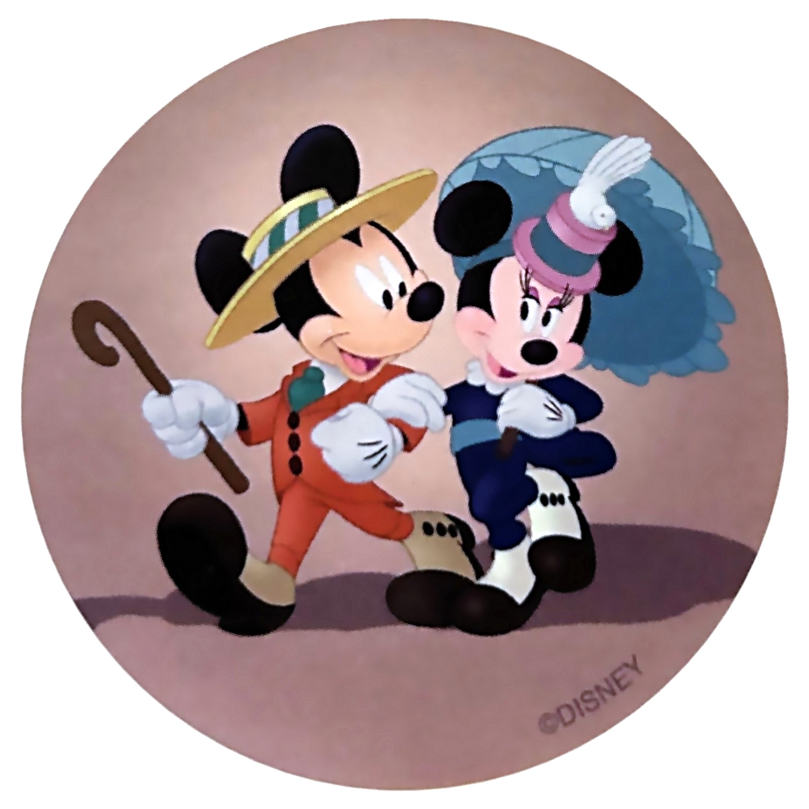 Dapper Mickey Minnie Mouse Sticker Main Street Parasol Cane Walt Disney World 2