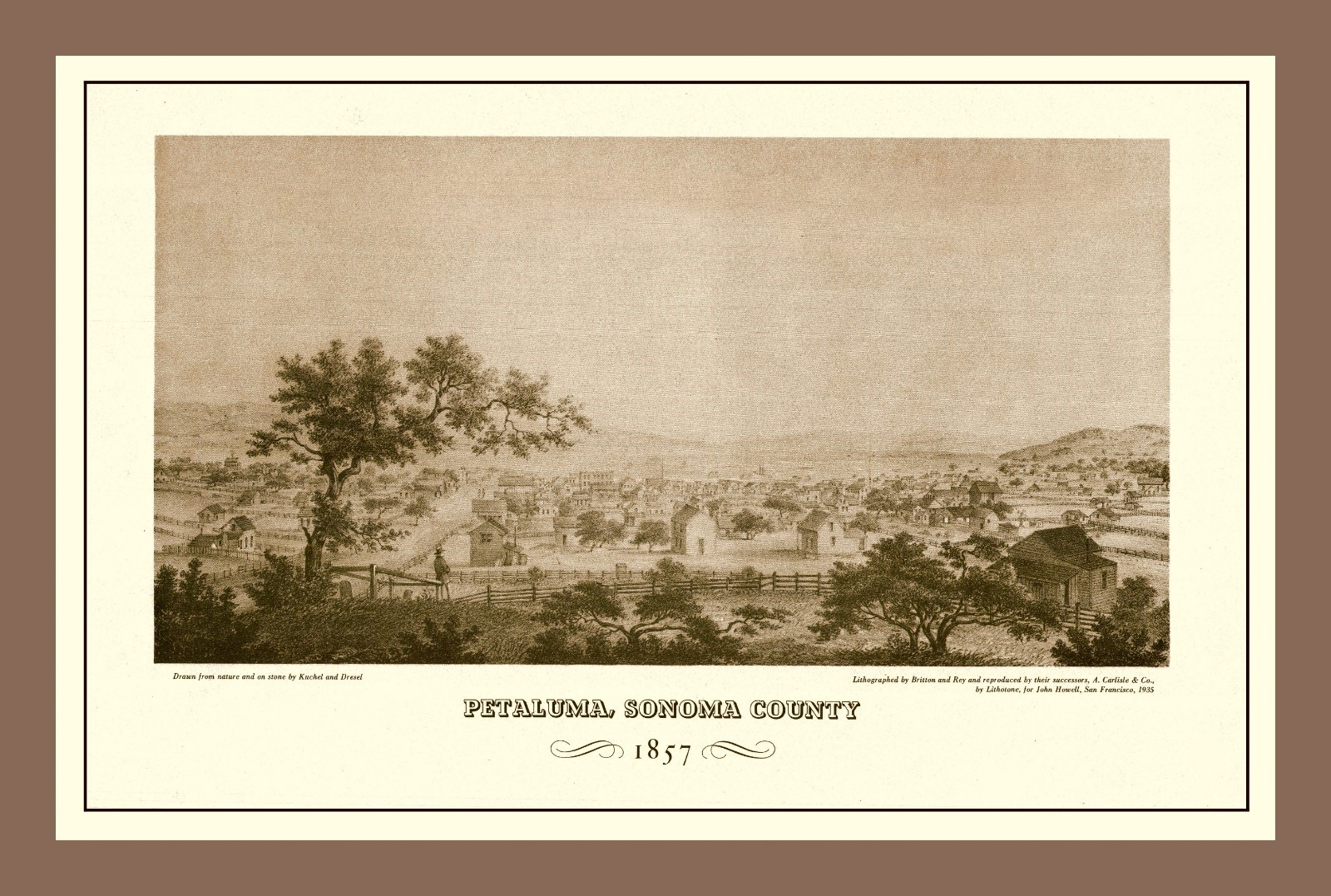 Petaluma, Sonoma County 1935 reproduction on canvass coated paper 16x24 Petaluma, Sonoma County 1935 reproduction on canvass coated paper 16x24