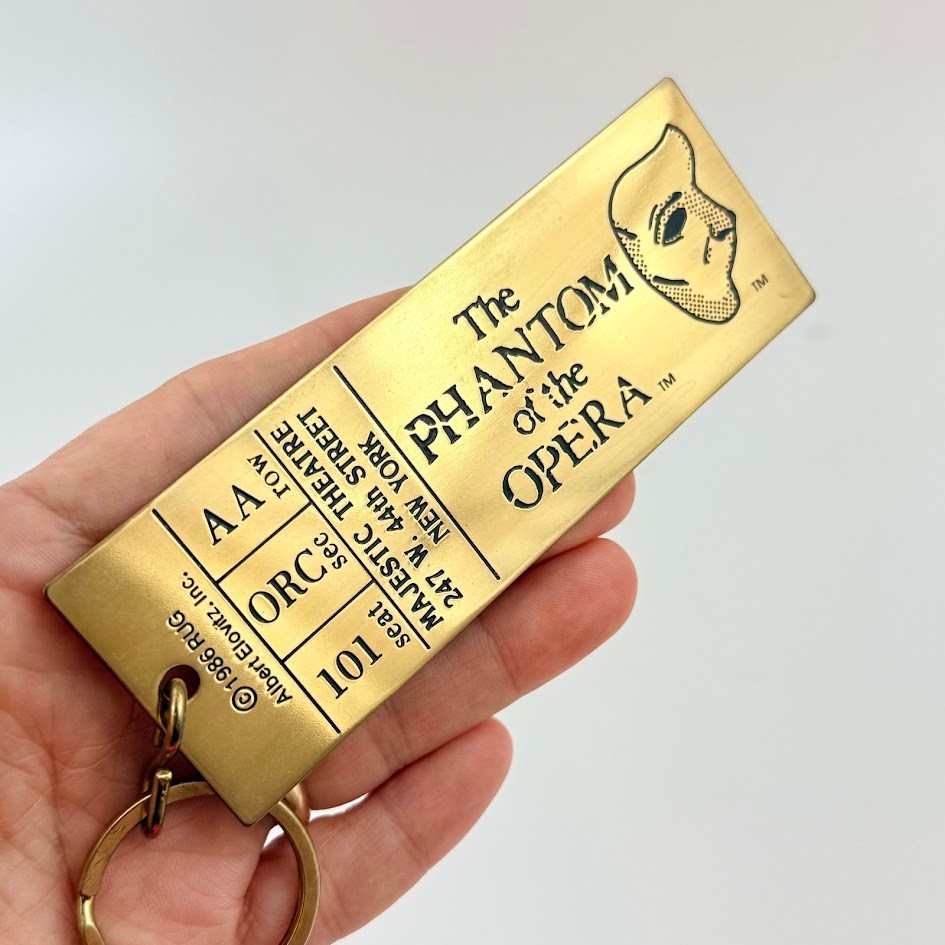 New York City Majestic Theatre Vintage Phantom Of The Opera Brass Keychain