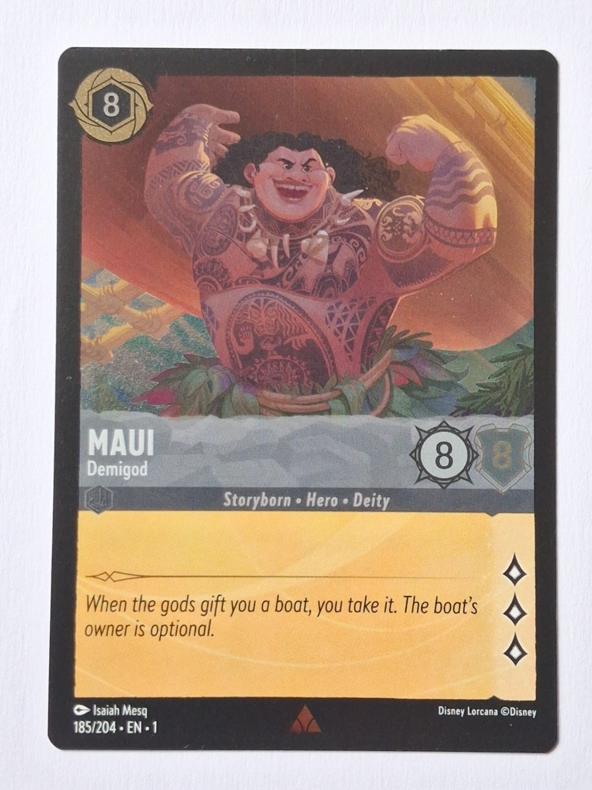 Disney Lorcana Rare Foil #185 Maui - Demigod (Foil)