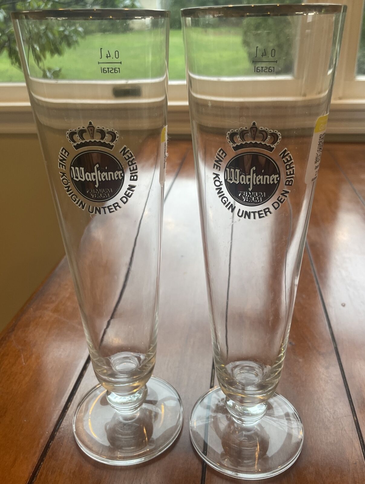 Warsteiner Set Of 2 Beer Glasses.  Size Is . 4 L