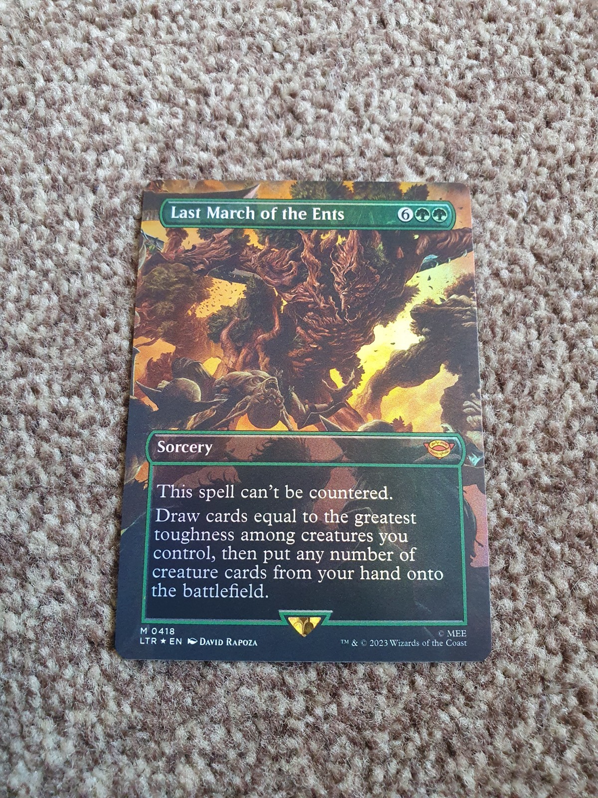 MTG Last March of the Ents - Borderless, NM  Universes Beyond: LOTR - FOIL