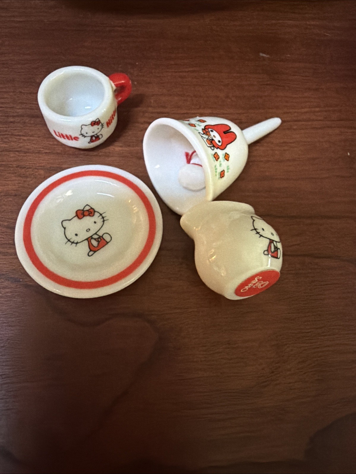 Vtg 1976 Sanrio Hello Kitty Cups My Melody Bone China Bell Lot JAPAN Foil Label Vtg 1976 Sanrio Hello Kitty Cups My Melody Bone China Bell Lot JAPAN Foil Label