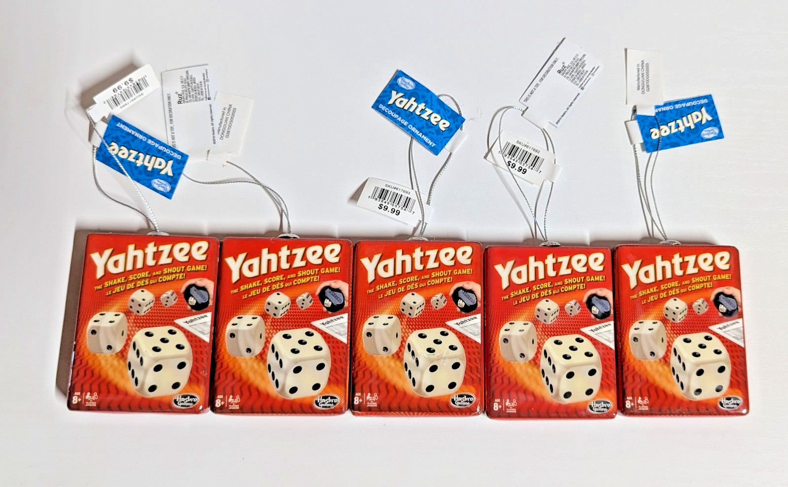 Lot of 5 - Yahtzee Game Christmas Ornament Lot of 5 - Yahtzee Game Christmas Ornament