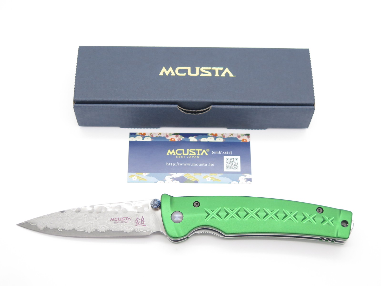 Mcusta Seki Japan MC163D Green Japanese Bushi Sword VG-10 Damascus Folding Knife