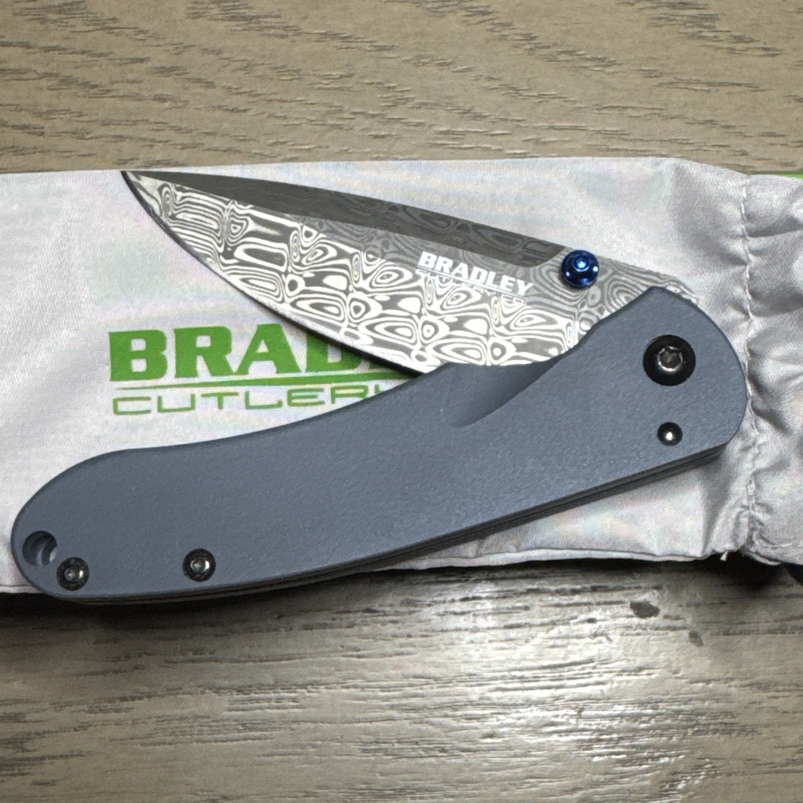 Bradley Cutlery Alias II - Blue Titanium Damascus 17650-111 #9 Bradley Cutlery Alias II - Blue Titanium Damascus 17650-111 #9