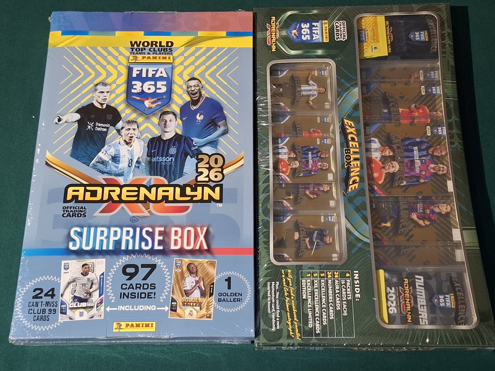 1 Panini FIFA 365 Adrenalyn XL 2026 Surprise Box + 1 Box Excellence 1 Panini FIFA 365 Adrenalyn XL 2026 Surprise Box + 1 Box Excellence