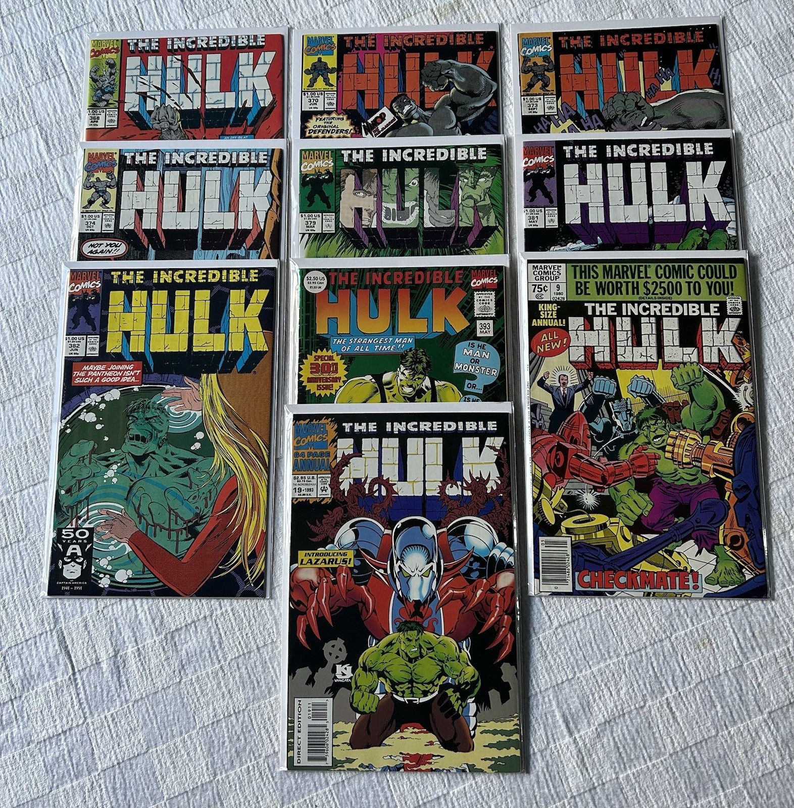 Marvel Comics The Incredible Hulk Lot Of 10 Comic Books 1980-1993 V Good To Fine Marvel Comics The Incredible Hulk Lot Of 10 Comic Books 1980-1993 V Good To Fine