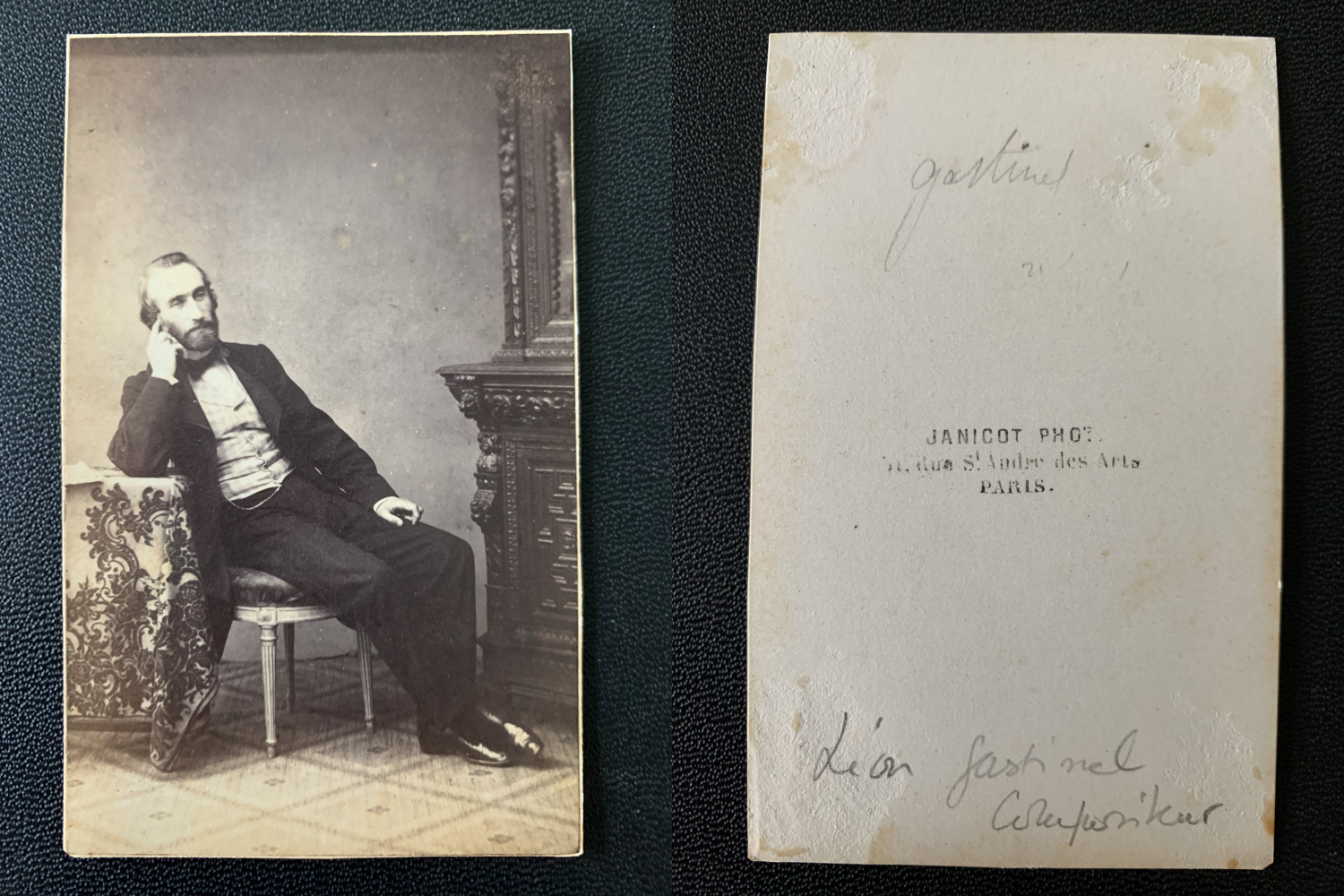 Carjat, Paris, le violoniste Léon Gastinel Vintage Albumen Print CDV.Léon Gust