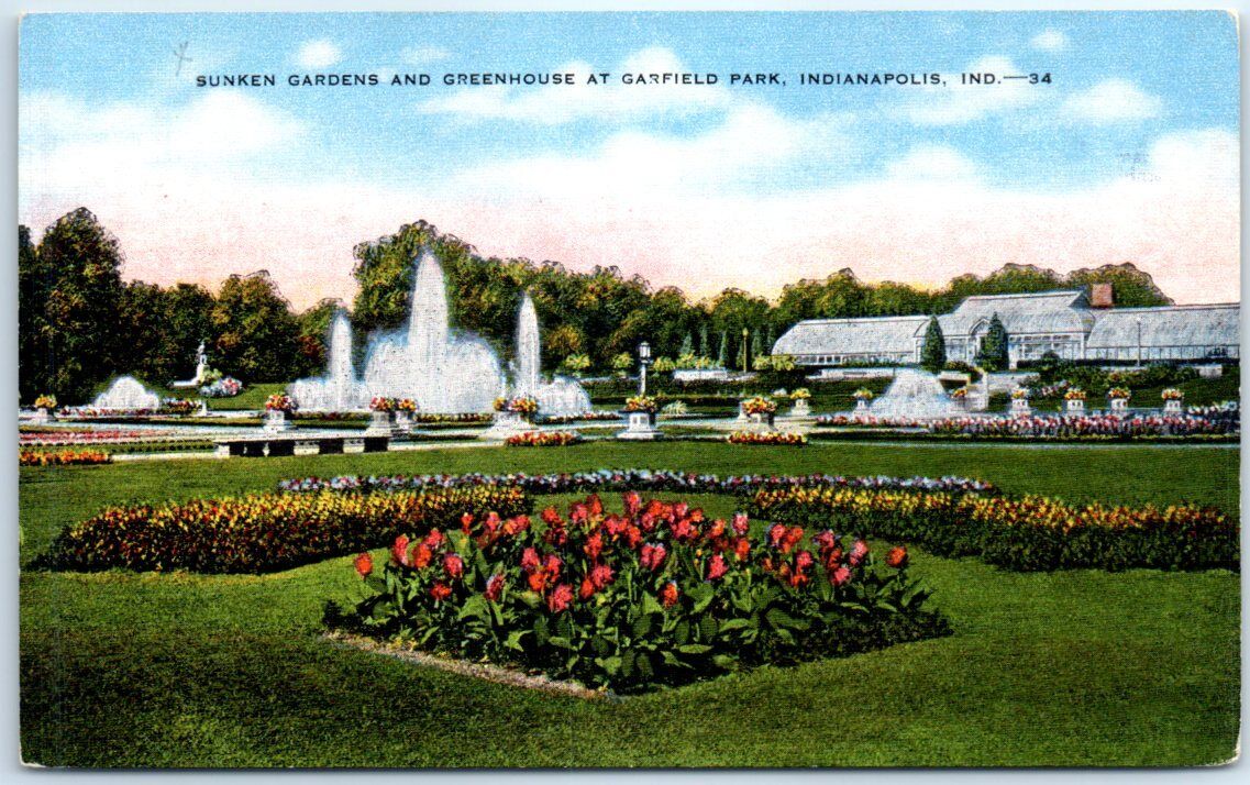 Sunken Gardens and Greenhouse At Garfield Park - Indianapolis, Indiana
