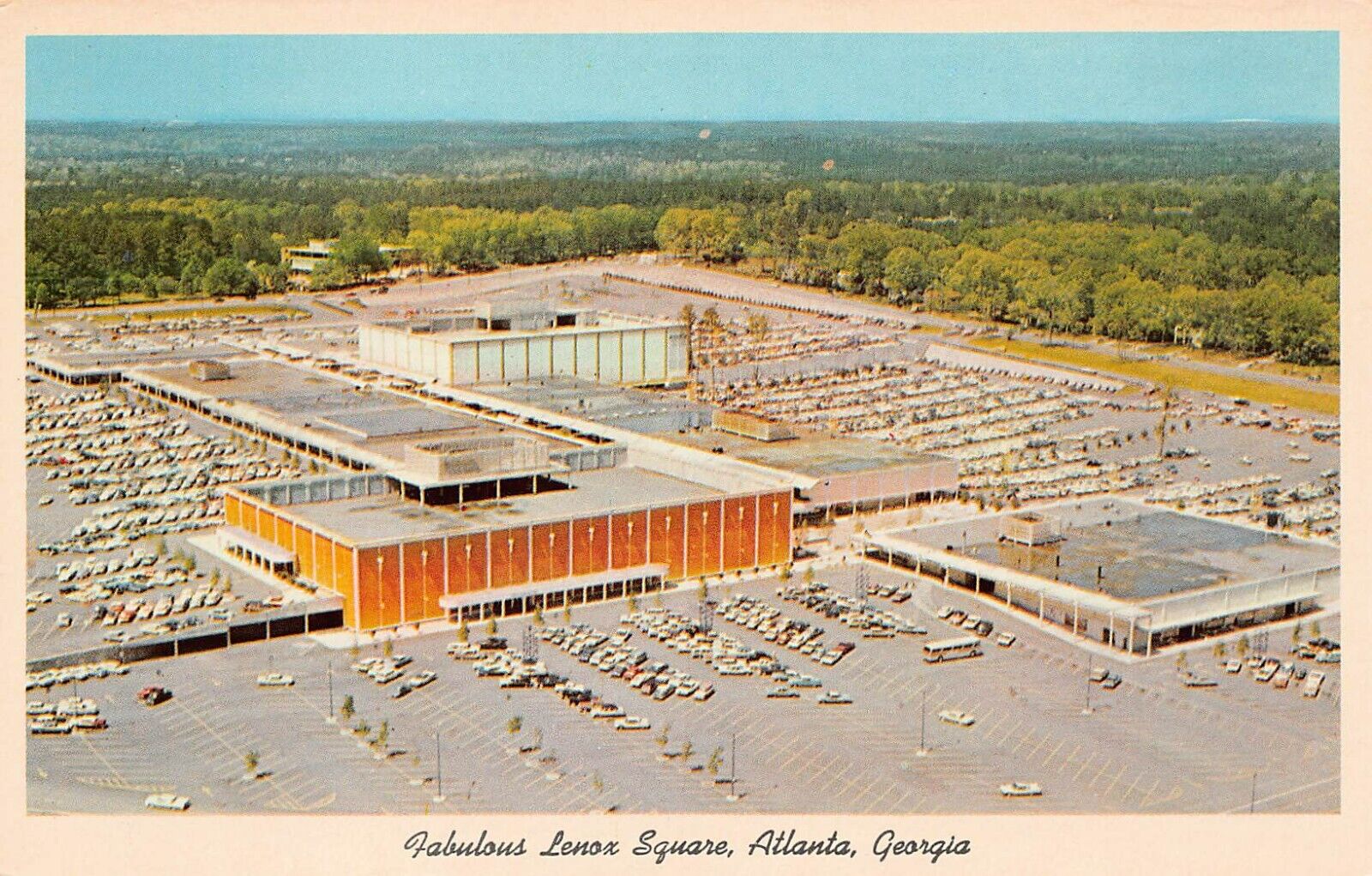 Atlanta GA Georgia Lenox Square Mall Shopping Center 1950s Vtg Postcard Z8