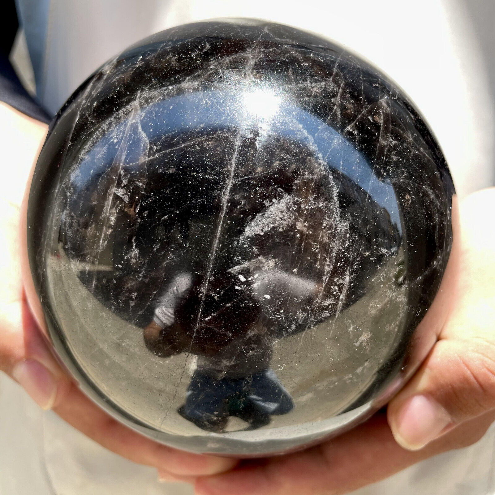 3160g Natural Smoky Quartz Sphere Black Crystal Ball Reiki Energy Healing
