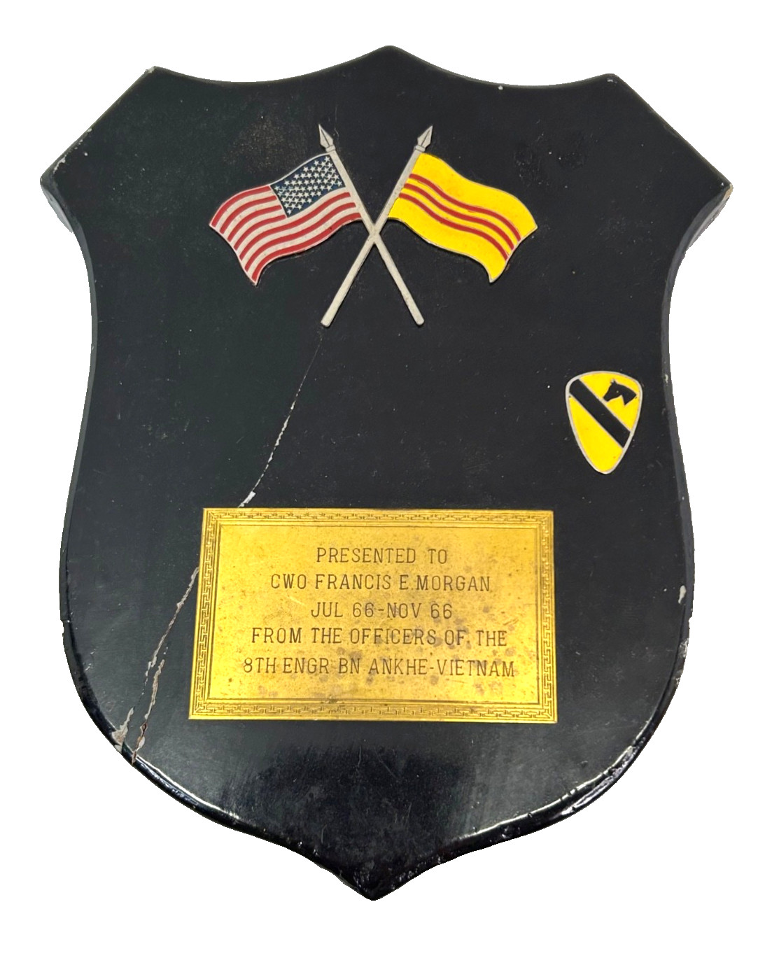 1966 US Army Named Chief Warrant Officer Vietnam War Plaque