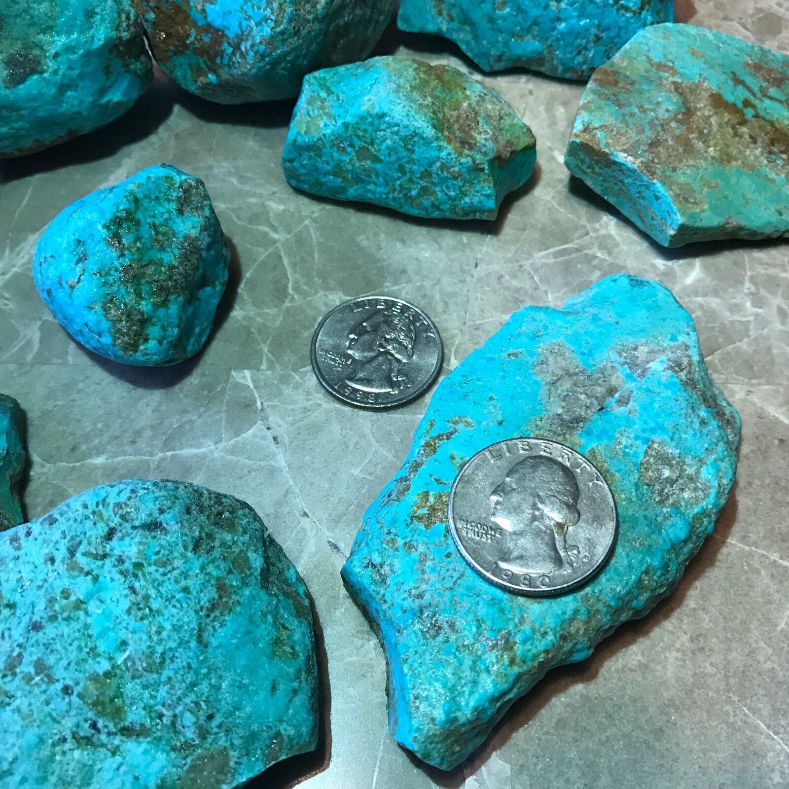 Kingman Arizona Turquoise Rough - 1/2 Pound Lots - Very High Quality