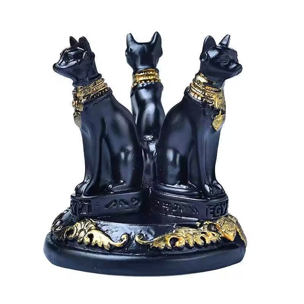 Resin Cat Figurine Crystal Sphere Stand Home Desktop Decor Ornament Gift
