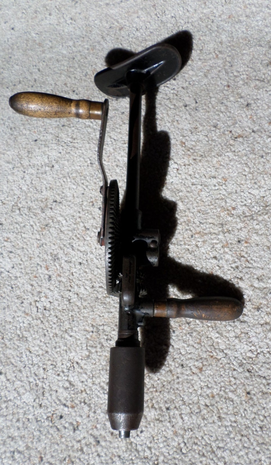Antique 1912 Goodell Pratt Hand Crank Drill, No. 219, w/Shoulder Plate