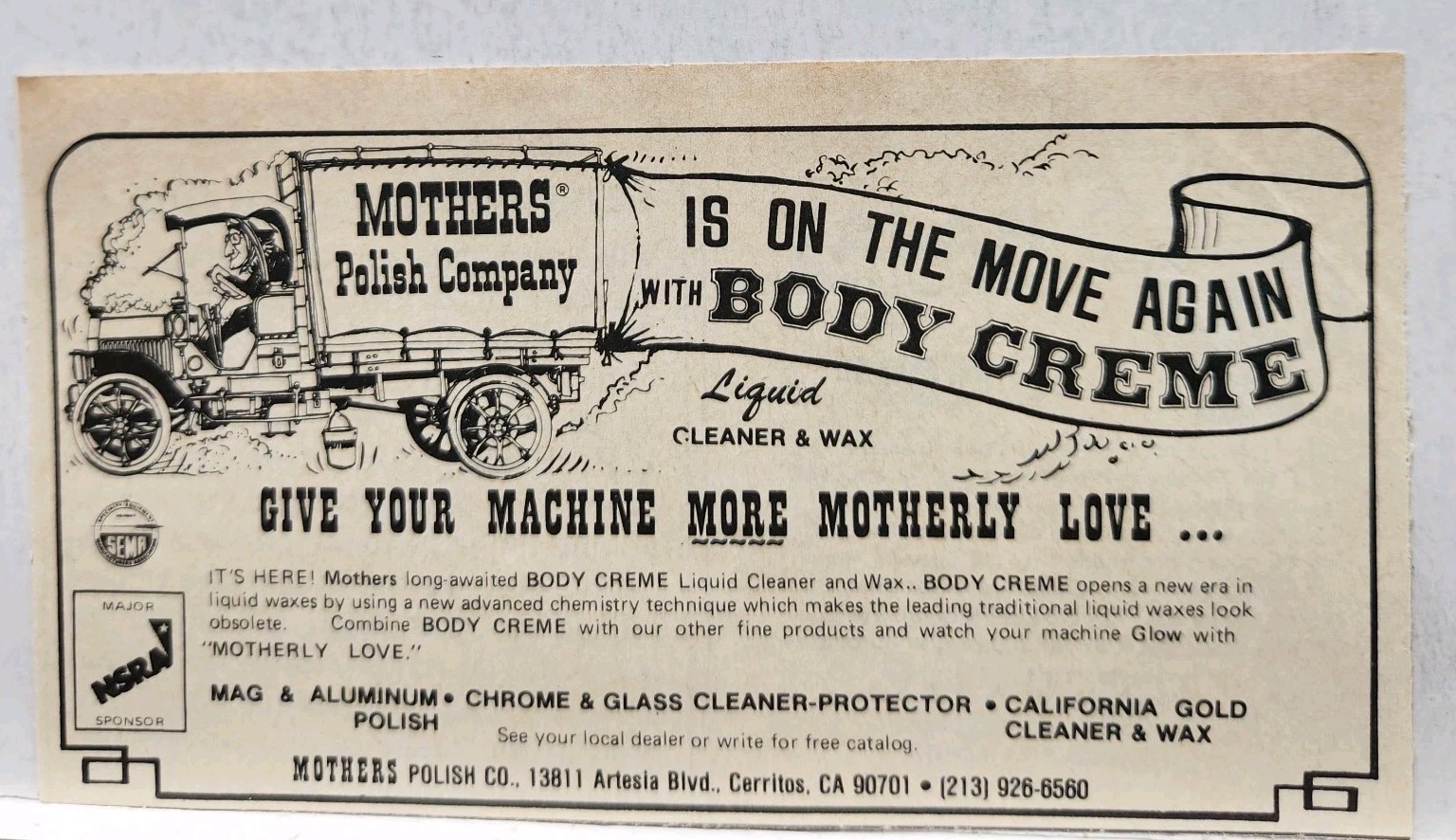 1979 Mothers Car Polish Retro Original Print Ad 1970s Cerritos CA 4.5