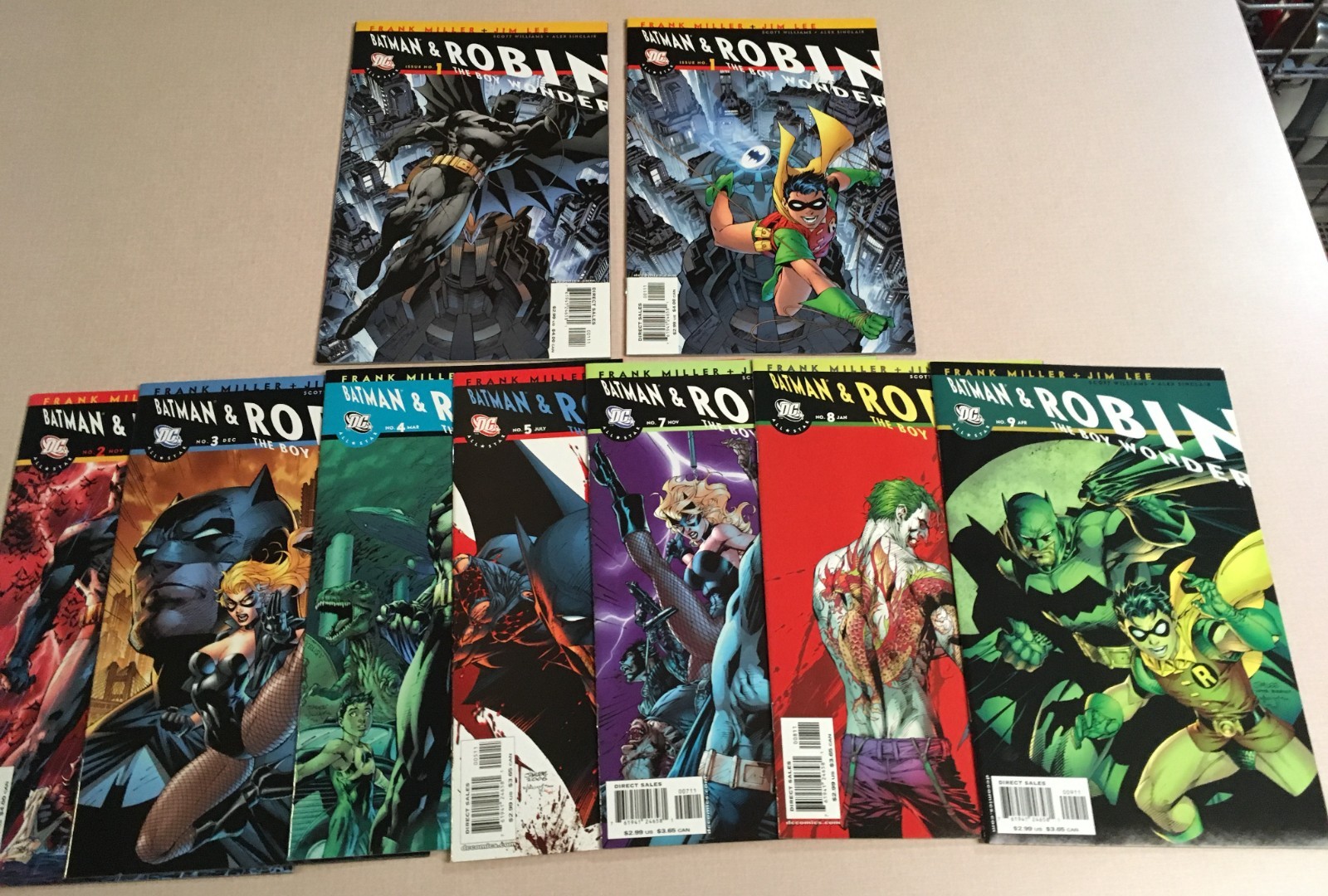 All-Star Batman & Robin 1, 1(b)-5, 7-9 (2005) 1st prnts Frank Miller/Jim Lee HG
