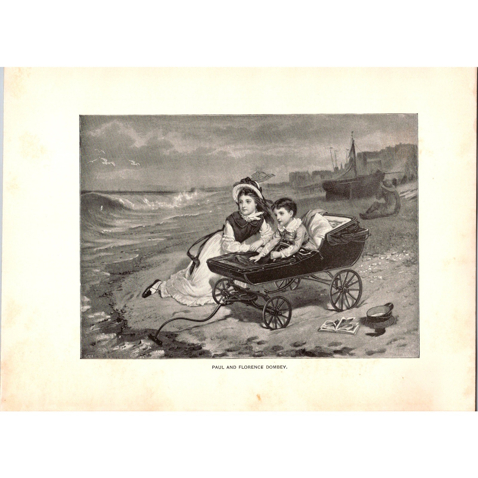 Paul & Florence Dombey Dickens\' Dombey & Son 1896 Book Plate Print SC19