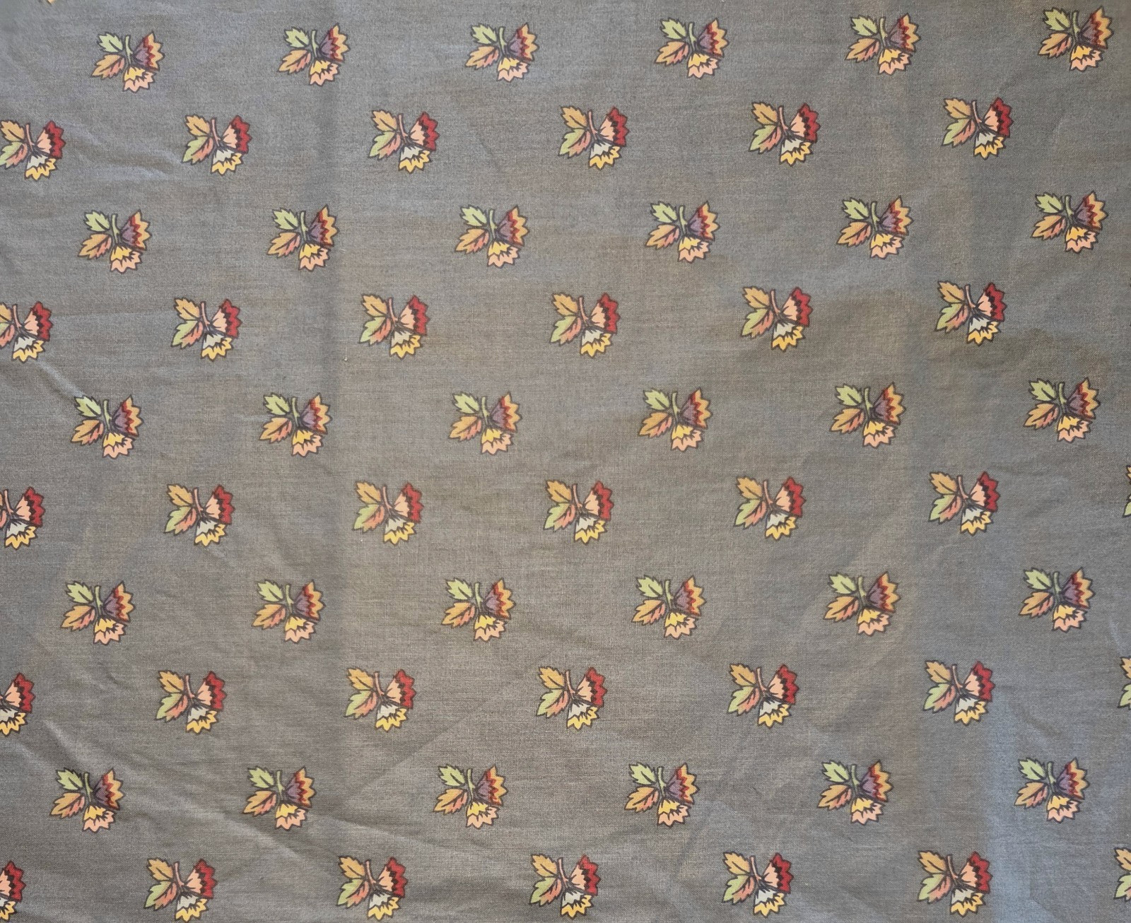 Vtg 1990 J.G. Hook Kenmill Polished Cotton Blue Floral Fabric 6.89 Yards 56\