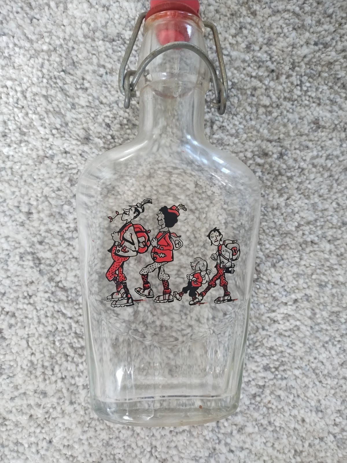 Vintage Italian Glass Hiking Flask no chips 8” 