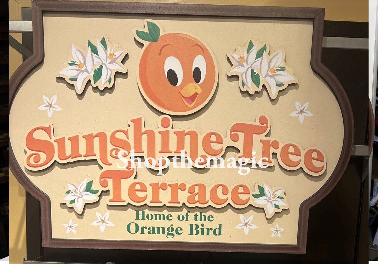 Disney Park Sunshine Tree Terrace Orange Bird Replica Prop Sign Wall Plaque New
